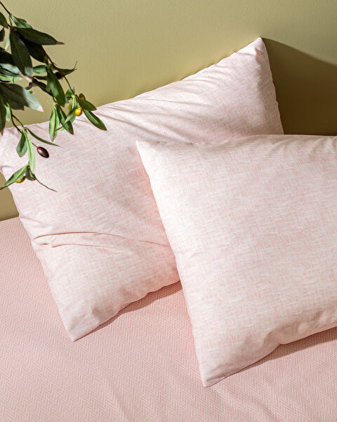 Juin Single Cotton Printed Duvet Cover Set - Powder - 4