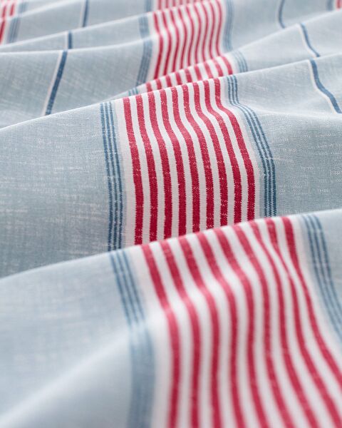 Marc Eenpersoons dekbedovertrekset met print - Blauw/Rood - 7