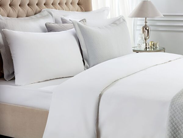 Daisi Double Ranforce Plain Duvet Cover - White - 1