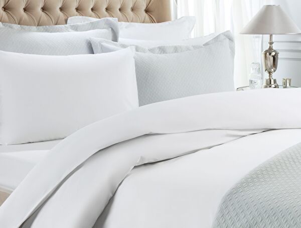 Daisi Double Ranforce Plain Duvet Cover - White - 2