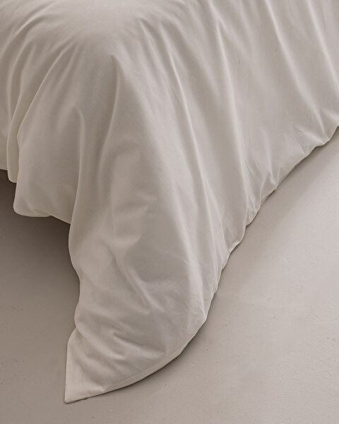 Manon Double 100 % Baumwolle Ranforce Plain Bettbezug – Ecru - 2