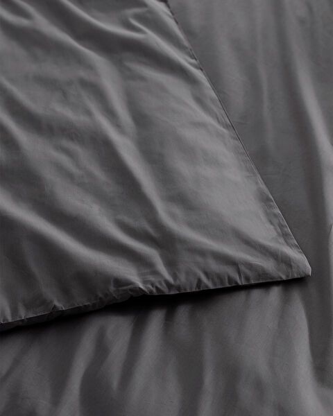 Manon Double 100% Cotton Ranforce Plain Duvet Cover - Anthracite - 4