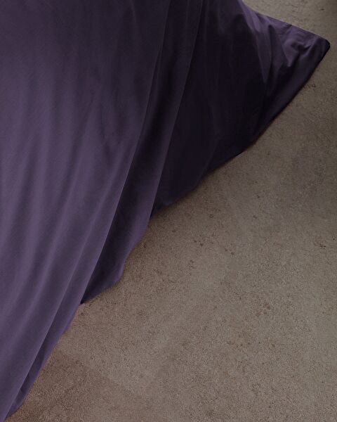 Manon Double 100% Cotton Ranforce Plain Duvet Cover - Purple - 3