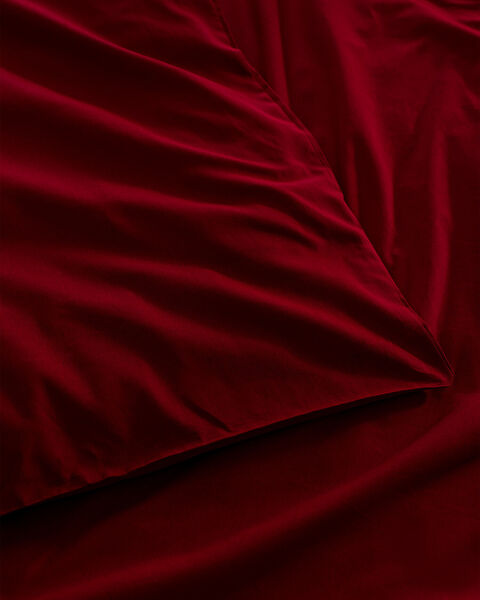 Manon Double 100% Cotton Ranforce Plain Duvet Cover - Red - 4