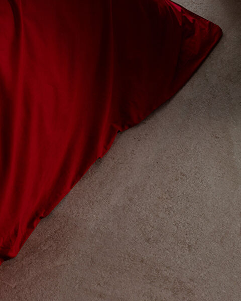 Manon Double 100% Cotton Ranforce Plain Duvet Cover - Red - 3