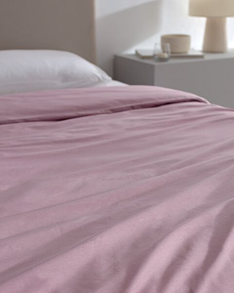 Manon Double 100% Cotton Ranforce Plain Duvet Cover - Light Plum - 2