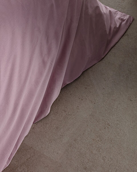 Manon Double 100% Cotton Ranforce Plain Duvet Cover - Light Plum - 3