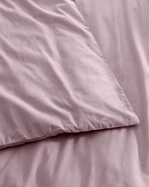 Manon Double 100% Cotton Ranforce Plain Duvet Cover - Light Plum - 4