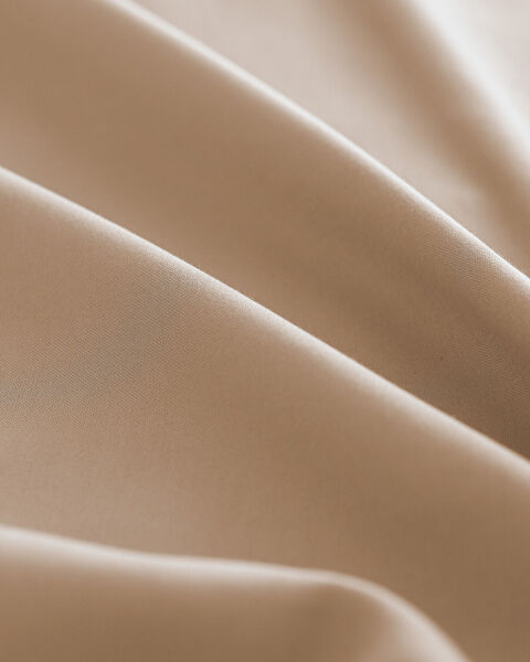 Housse de couette double en satin 100 % coton Ciel - Beige - 3