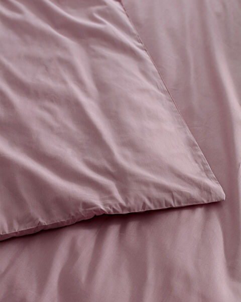 Manon King Size 100% Cotton Ranforce Plain Duvet Cover - Dusty Rose - 4
