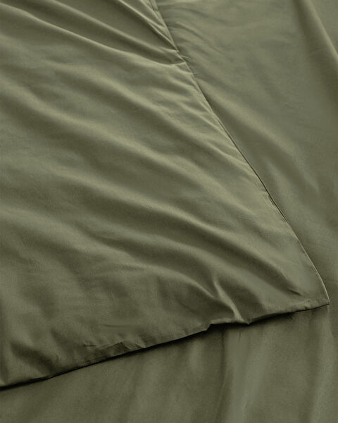 Manon King Size 100% Cotton Ranforce Plain Duvet Cover - Khaki - 4
