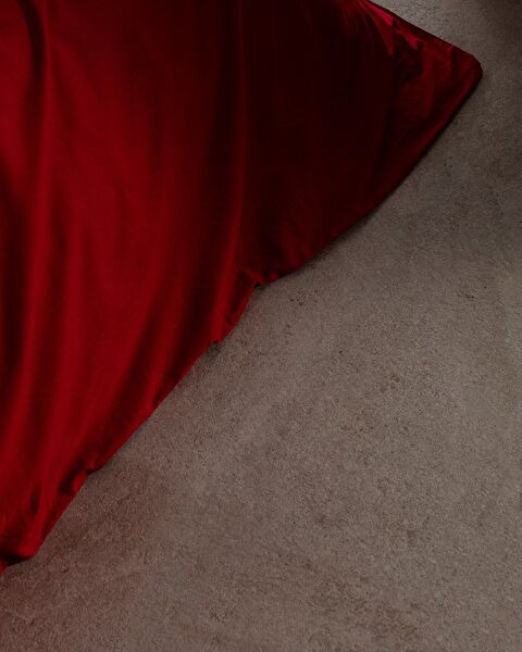 Manon eenpersoons 100% katoenen Ranforce effen dekbedovertrek - rood - 3