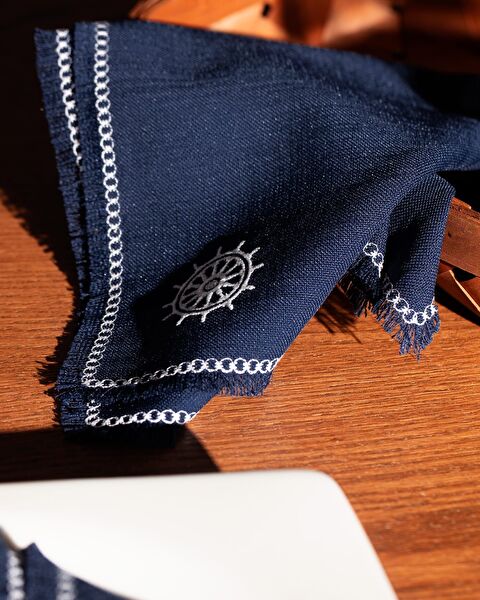 Serviette 2 Pièces Barre - Bleu Marine - 2