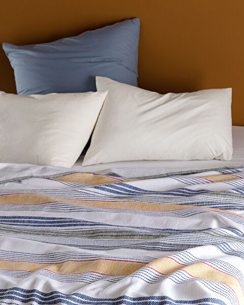 Janvier Double Cotton Printed Piqué - Navy Blue/Khaki - 1