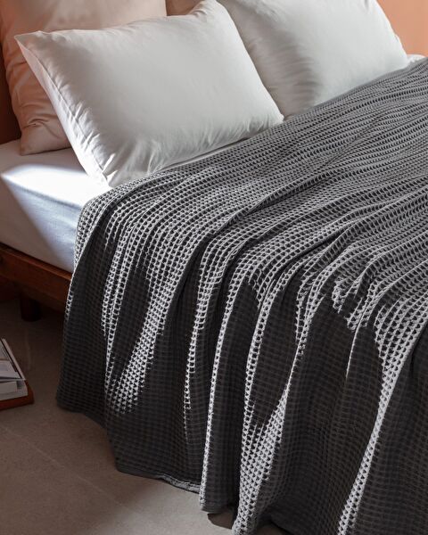 Avril Cotton Double Cotton Ecocell Luxe Deken - Antraciet - 1