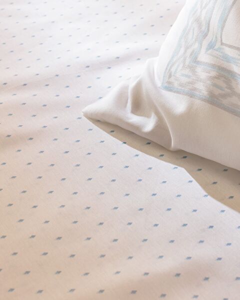 Mathilda dubbele 100% katoen gekaard effen piqué set - blauw - 4