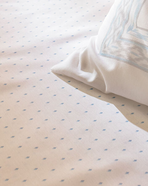 Mathilda dubbele 100% katoen gekaard effen piqué set - blauw - 4