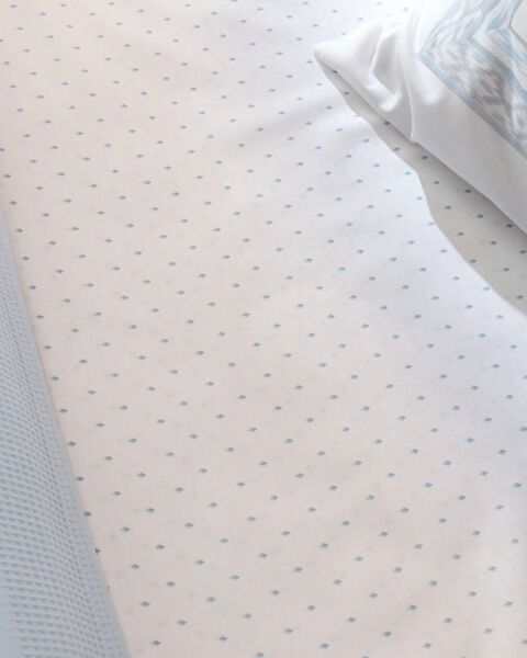 Mathilda dubbele 100% katoen gekaard effen piqué set - blauw - 5