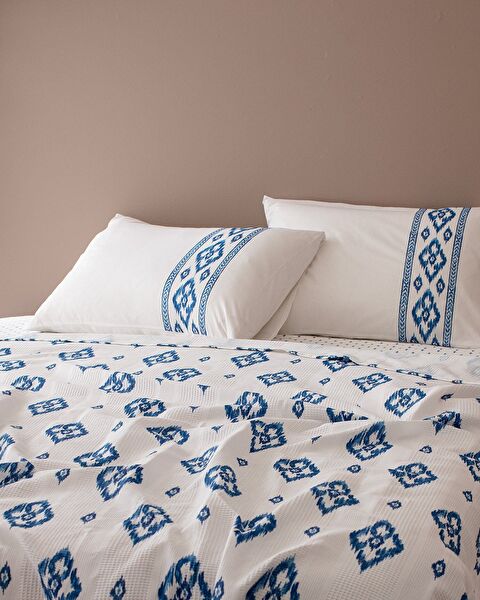 Ensemble piqué imprimé cardé Talon Double 100% coton - Bleu marine - 1