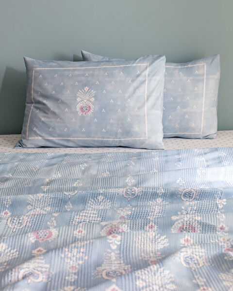 Lemien 100% katoenen dubbel gekartelde piquéset - blauw - 3