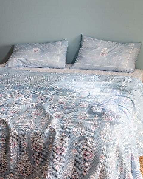 Lemien 100% katoenen dubbel gekartelde piquéset - blauw - 2