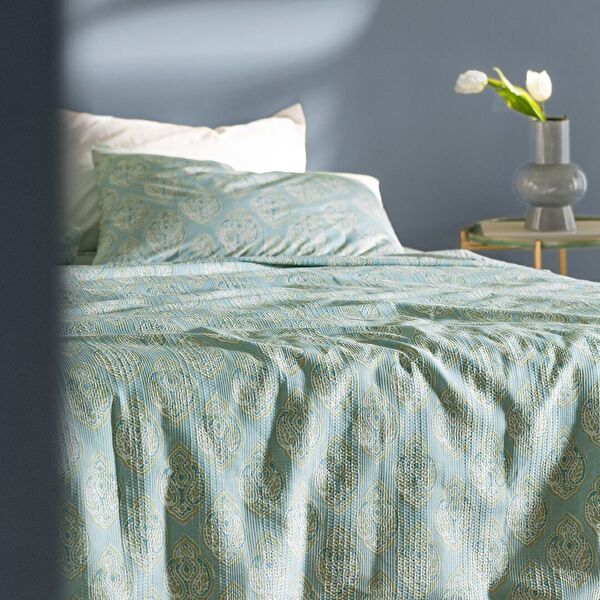 Ensemble Searlas en piqué double coton Ecocell imprimé - Vert menthe - 1