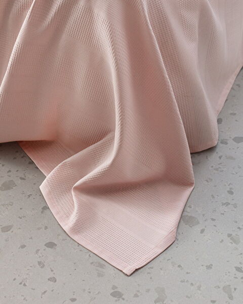 Mathilda Double Cotton Ecocell Plain Duvet Cover Set - Powder - 3