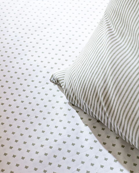 Mathilda Double Cotton Ecocell Plain Duvet Cover Set - Khaki - 5