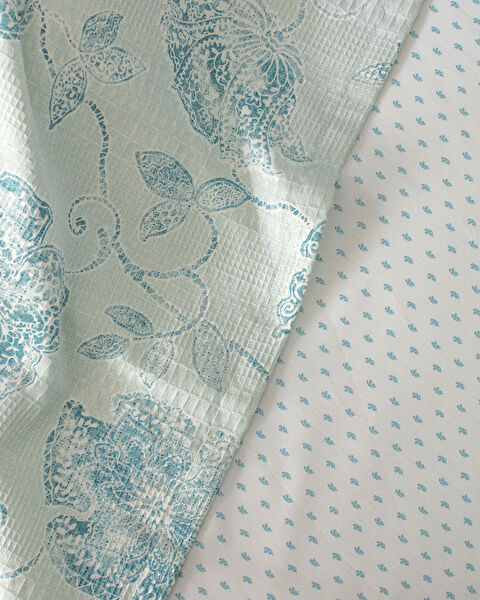 Ensemble piqué imprimé Berne en coton double Ecocell - Vert menthe - 3