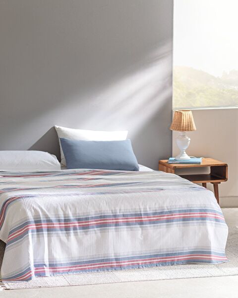 Patrice King Size Ecocell Printed Piqué - Navy Blue/Red - 0