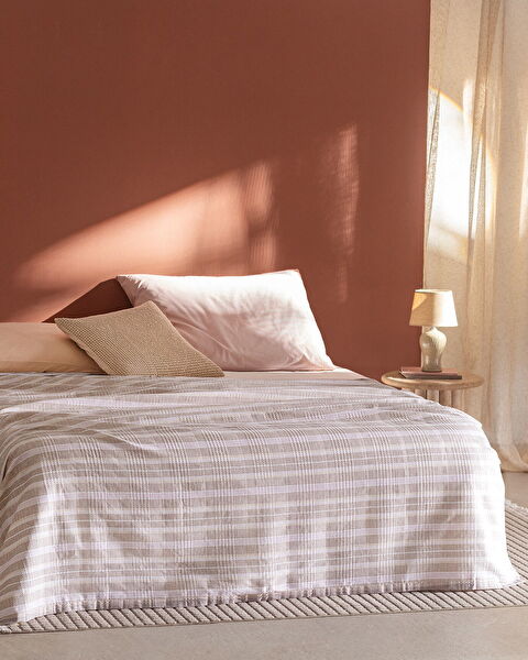 Darvell King Size Cotton Ecocell Printed Piqué - Beige - 0