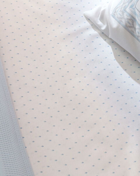 Mathilda King Size 100% katoen gekaard effen piqué set - blauw - 1