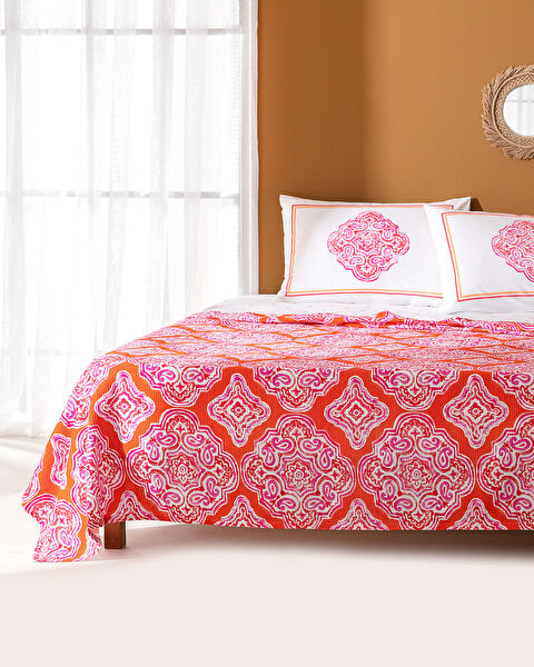 Carel King Size Carded Printed Pique Set - Orange - 0