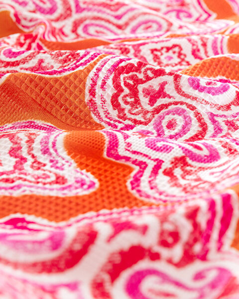 Carel King Size Carded Printed Pique Set - Orange - 5