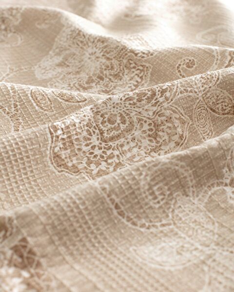 Berne King Size Cotton Ecocell Printed Pique Set - Beige - 6