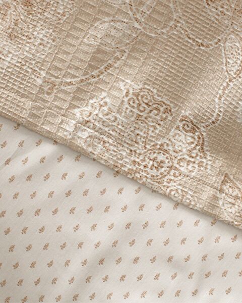 Berne King Size Cotton Ecocell Printed Pique Set - Beige - 5
