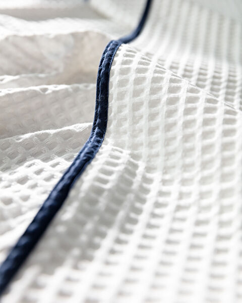 Dimanche Single Seersucker Pike - Yacht Collection - White/Navy Blue - 2