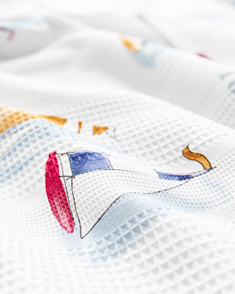 Majori Single Carded Printed Pique Set - White - 4