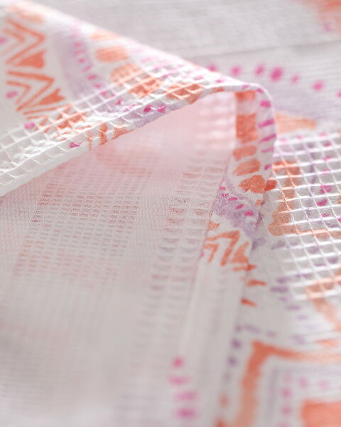 Orva Single 100% Cotton Carded Printed Pique Set - Orange - 6