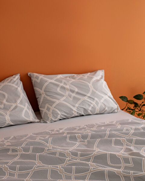 Fonte Single 100% Cotton Carded Printed Pique Set - Gray - 1