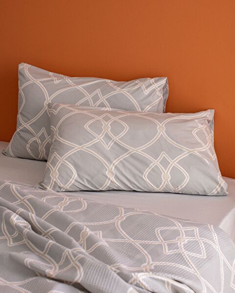 Fonte Single 100% Cotton Carded Printed Pique Set - Gray - 3