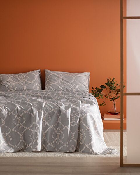 Fonte Single 100% Cotton Carded Printed Pique Set - Gray - 0