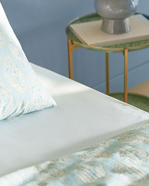 Searlas Single Cotton Ecocell Printed Pique Set - Mint Green - 3