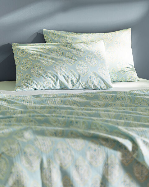 Searlas Single Cotton Ecocell Printed Pique Set - Mint Green - 2