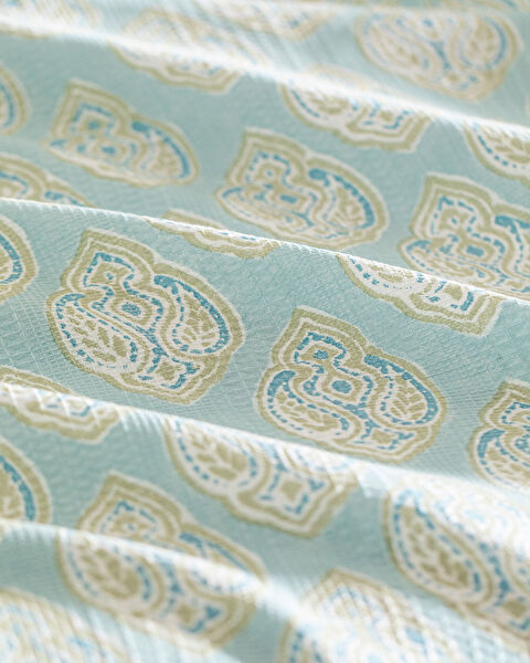 Searlas Single Cotton Ecocell Printed Pique Set - Mint Green - 4