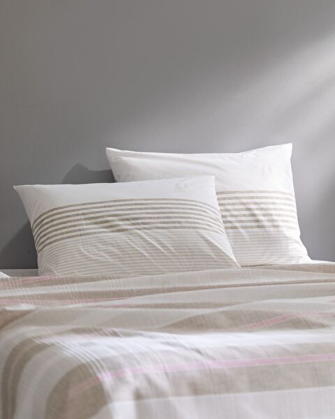 Henri Single Cotton Ecocell Printed Pique Set - Beige - 2