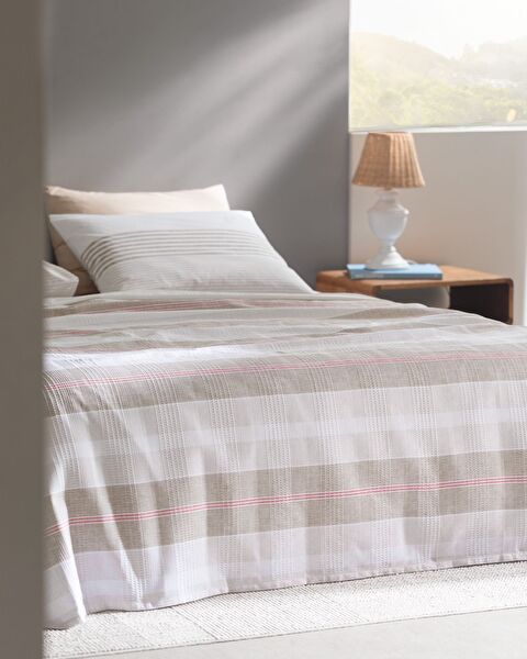 Henri Single Cotton Ecocell Printed Pique Set - Beige - 1