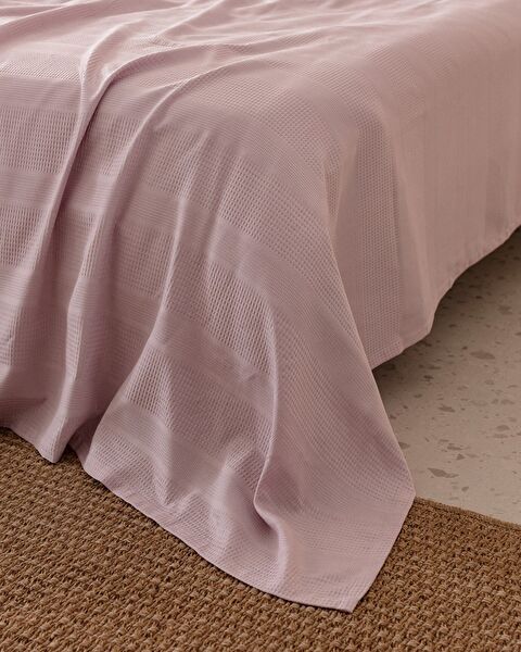 Mathilda Single Cotton Ecocell Plain Pique Set - Plum - 2