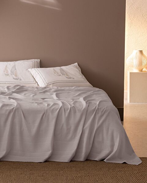 Mathilda Single Cotton Ecocell Plain Duvet Cover Set - Gray - 0