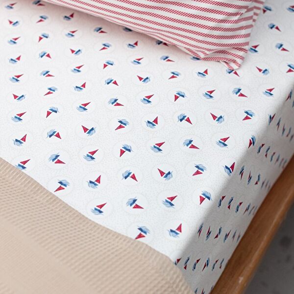 Mathilda Tek Kişilik Pamuklu Ecocell Düz Pike Takımı - Bej - 3